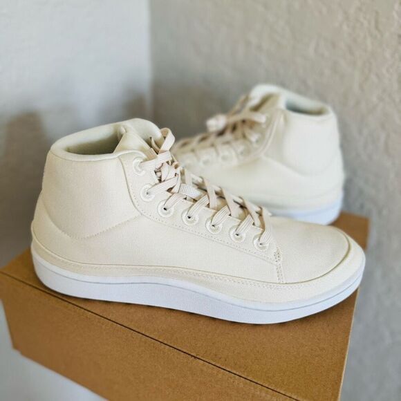 Allbirds Pacer Canvas Mid Top Retro Woman's Sneaker, Natural White, Size 10 NWT - Picture 1 of 16